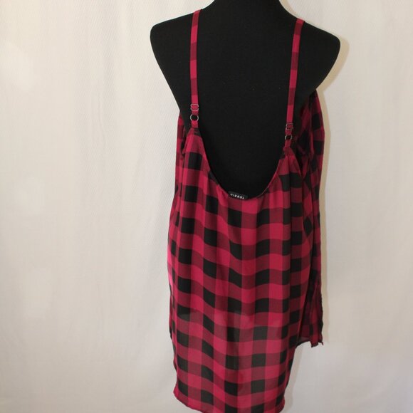 FALL SALE! Torrid Tank Top Cami Plaid Georgette Side Slit Cami 4, 4X, 26, EUC - Picture 7 of 8